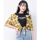 イエロー | シャツフェイクレイヤード肩明きTシャツ トップス 半袖 | 子ども服 SHUSHU