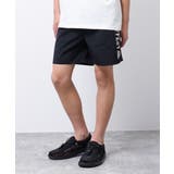 ブラック×ライトグレー | ロゴプリントスイムショートパンツ 水着 ビーチパンツ | 子ども服 SHUSHU