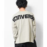 グレイッシュベージュ | CONVERSE 別注バックプリントロングTシャツ カットソー | 子ども服 SHUSHU