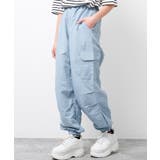 サックスブルー | ナイロンカーゴジョガーパンツ ボトムス 子供服 | 子ども服 SHUSHU