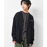 ブラック | 裏起毛ビッグカーディガン アウター あったか | 子ども服 SHUSHU