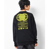 ブラック | 裏起毛アースロゴバックプリントトレーナー スウェット トップス | 子ども服 SHUSHU