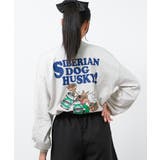 オートミール | バックWOLFDOGプリントロングTシャツ トップス ロンT | 子ども服 SHUSHU