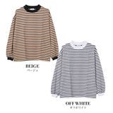 モックネックボリューム袖ボーダーロングTシャツ トップス ロンT | 子ども服 SHUSHU | 詳細画像9 