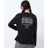 ブラック | ロゴプリントロングTシャツ トップス ロンT | 子ども服 SHUSHU