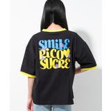 ブラック | バックプリントリンガーTシャツ トップス 半袖 | 子ども服 SHUSHU