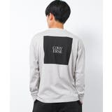 ライトグレー | CONVERSE 別注バックスクエアプリントロングTシャツ カットソー | 子ども服 SHUSHU