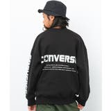 ブラック | CONVERSE 別注ポケット付袖ロゴプリントトレーナー トップス | 子ども服 SHUSHU