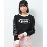 ブラック | リンガーショート丈ロングTシャツ トップス ロンT | 子ども服 SHUSHU