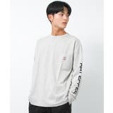 ライトグレー | 袖プリントビッグロングTシャツ トップス 長袖 | 子ども服 SHUSHU