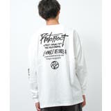 オフホワイト | ストリート袖ロゴスーパービッグロングTシャツ トップス 長袖 | 子ども服 SHUSHU