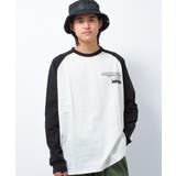 オフホワイト×ブラック | ラグランスリーブロゴロングTシャツ トップス ロンT | 子ども服 SHUSHU