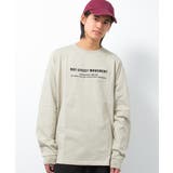 グレイッシュベージュ | AtmosphereバックプリントロングTシャツ トップス ロンT | 子ども服 SHUSHU