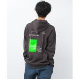 チャコールグレー | 裏起毛バックネオンプリントフーディー パーカー トップス | 子ども服 SHUSHU