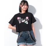 ブラック | ロゴ刺繍フラワープリントTシャツ トップス 半袖 | 子ども服 SHUSHU