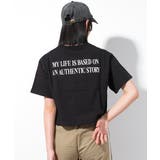 ブラック | ロゴワイドクロップドTシャツ トップス 半袖 | 子ども服 SHUSHU