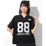 ブラック | レースナンバリングTシャツ トップス 半袖 | 子ども服 SHUSHU