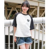 ショート丈ハートロゴラグランTシャツ トップス 半袖 | 子ども服 SHUSHU | 詳細画像5 