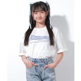 オフホワイト | ショート丈ロゴアップリケTシャツ トップス 半袖 | 子ども服 SHUSHU