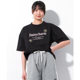 ブラック | デイジーチャーム刺繍Tシャツ トップス 半袖 | 子ども服 SHUSHU