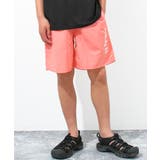 コーラルピンク | 縦ロゴプリントスイムショートパンツ 水着 ビーチパンツ | 子ども服 SHUSHU