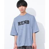 ライトブルー | ロゴプリントスーパービッグ半袖Tシャツ トップス 半袖 | 子ども服 SHUSHU