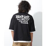 ブラック | レイヤード風バックプリントTシャツ トップス 半袖 | 子ども服 SHUSHU