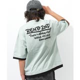 グリーン | レイヤード風バックプリントTシャツ トップス 半袖 | 子ども服 SHUSHU