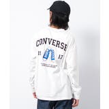 オフホワイト | CONVERSE 別注スニーカーロゴプリントロングTシャツ カットソー | 子ども服 SHUSHU