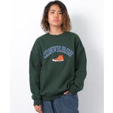 ダークグリーン | CONVERSE 別注スニーカーモチーフ裏起毛トレーナー トップス | 子ども服 SHUSHU