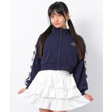 ネイビー | リボンショートジャケット アウター 裏起毛 | 子ども服 SHUSHU