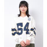 オフホワイト | Vネック袖ラインナンバリングプルオーバー トレーナー 裏毛 | 子ども服 SHUSHU