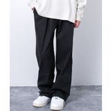 ブラック | ツイルワイドストレートタックパンツ ボトムス 長ズボン | 子ども服 SHUSHU