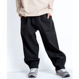 ブラック | ストレッチルーズタックパンツ ボトムス 長ズボン | 子ども服 SHUSHU