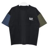 ブラック | 袖配色ポケット付スーパービッグTシャツ トップス カットソー | 子ども服 SHUSHU