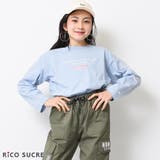 ライトブルー | 筆記体ロゴロングTシャツ トップス ロンT | 子ども服 SHUSHU