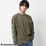 カーキ | CONVERSE 別注袖ロゴプリントTシャツ カットソー | 子ども服 SHUSHU