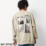 グレイッシュベージュ | 裏起毛フォトプリントトレーナー スウェット 長袖 | 子ども服 SHUSHU