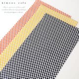 日本製 正絹 洒落 半衿 市松 黒 黄色 エンジ | kimonocafe | 詳細画像1 
