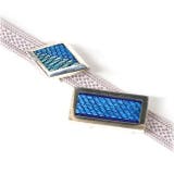 帯留 純銀 絹 ブルー 菱形 スクエア 着物 帯留め シルバー 925 | kimonocafe | 詳細画像3 