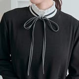 ホワイト | 配色ボウタイリボンスタンドカラー付け襟 アクセサリー トップス | kirakiraShop 