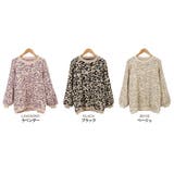 レオパード柄バルーンスリーブオーバーニット 韓国ファッション ヒョウ柄ニット | kirakiraShop  | 詳細画像2 