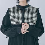 E-千鳥格子ブラック | 総柄ビスチェベスト トップス ビスチェ | kirakiraShop