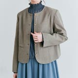 モスグレー | ノーカラー金釦ツイルジャケット 3サイズ アウター | kirakiraShop