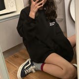 ブラック | 裏起毛バックロゴスウェットプルオーバー レディーストップス ロゴ | kirakiraShop