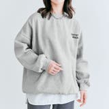 モクグレー | 裏起毛バックロゴスウェットプルオーバー レディーストップス ロゴ | kirakiraShop