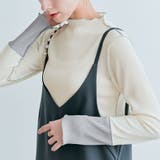 アイボリー | 袖配色プリーツトップス 2サイズ 着痩せ | kirakiraShop