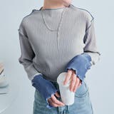 サンドグレー | 袖配色プリーツトップス 2サイズ 着痩せ | kirakiraShop