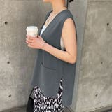 チャコール | 全方向ストレッチ深Vネックベスト 2サイズ トップス | kirakiraShop