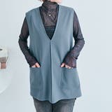 ブルーグレー | 全方向ストレッチ深Vネックベスト 2サイズ トップス | kirakiraShop